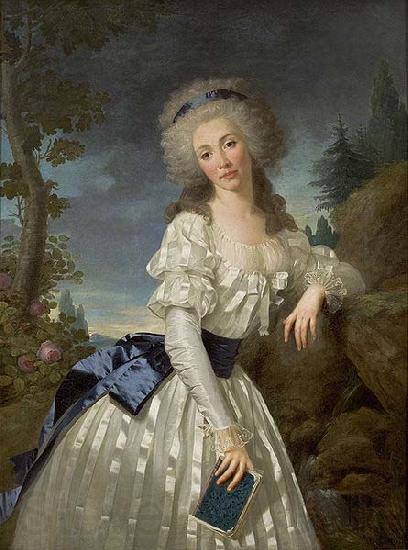 Antoine Vestier Portrait of a Lady with a Book, Next to a River Source Norge oil painting art